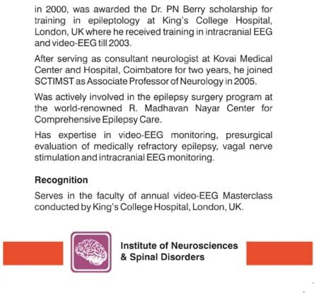 Dr. S. Dinesh Nayak  Sr. Consultant Epilepsy Neurosurgery India