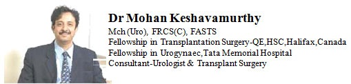 Dr. Mohan Keshavmurthy  Sr. Consultant  Urology  Kidney Transplant Surgeon, Bangalore, India