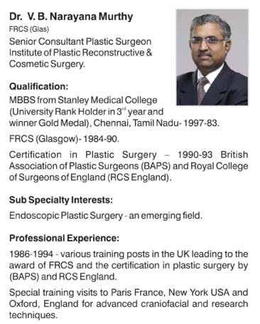Dr. V B Narayana Murthy  Sr. Consultant Cosmetic Surgery, Chennai, India